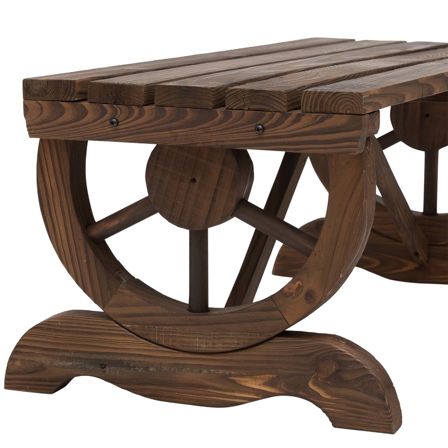 FarmHome Rustic Fir Wood Wheel Outdoor Garden Bench LuxuryLifeWay Online Store