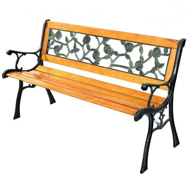 Flowers Outdoor Patio Park Cast Iron Garden Porch Chair Bench LuxuryLifeWay Online Store