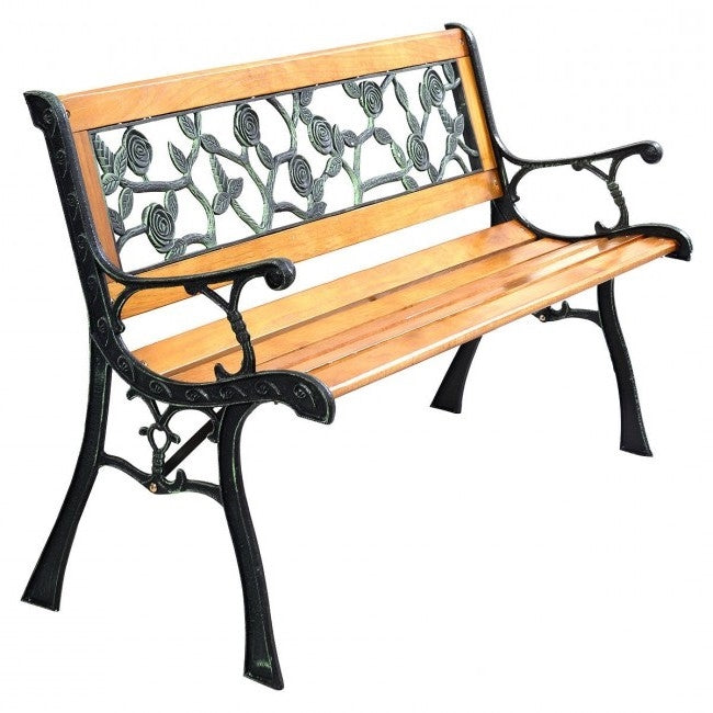 Flowers Outdoor Patio Park Cast Iron Garden Porch Chair Bench LuxuryLifeWay Online Store