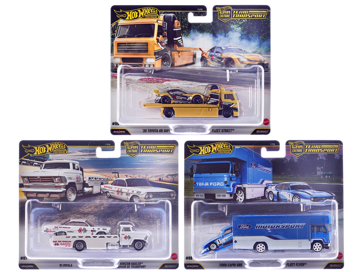 "Team Transport" 3 piece Set J 2025 "Car Culture" Series Diecast Model Cars by Hot Wheels LuxuryLifeWay Online Store