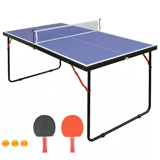 Folding 54-inch Blue Ping Pong Table Tennis Table Set with Net 2 and Paddles LuxuryLifeWay Online Store