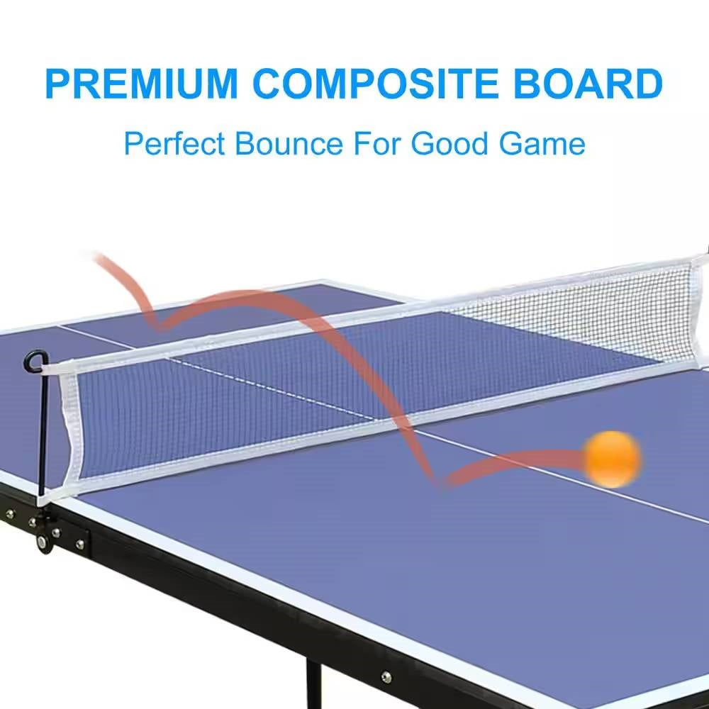 Folding 54-inch Blue Ping Pong Table Tennis Table Set with Net 2 and Paddles LuxuryLifeWay Online Store