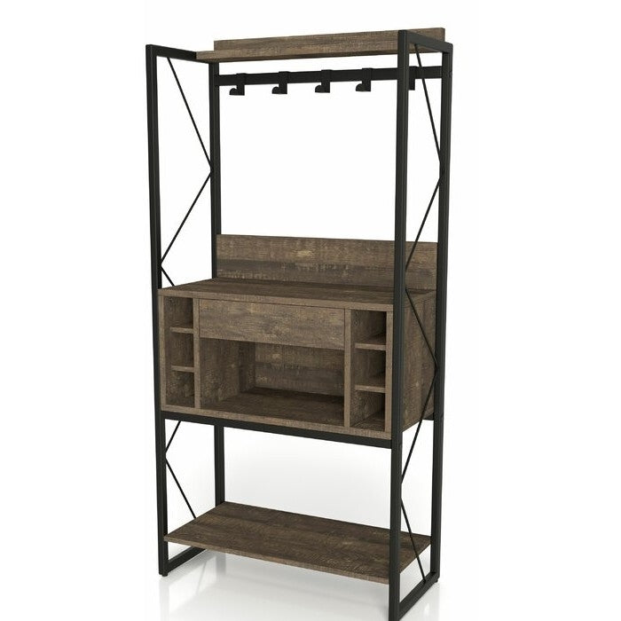 Farmhouse Oak Iron Baker's Wine Storage Rack LuxuryLifeWay Online Store