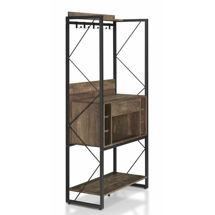 Farmhouse Oak Iron Baker's Wine Storage Rack LuxuryLifeWay Online Store