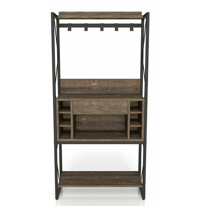 Farmhouse Oak Iron Baker's Wine Storage Rack LuxuryLifeWay Online Store