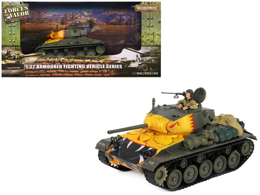 M24 Chaffee Light Tank "Tiger Face 79th Tank Btn Han River South Korea" (1950) United States Army "Armoured Fighting Vehicle" Series 1/32 Diecast Model by Forces of Valor LuxuryLifeWay Online Store