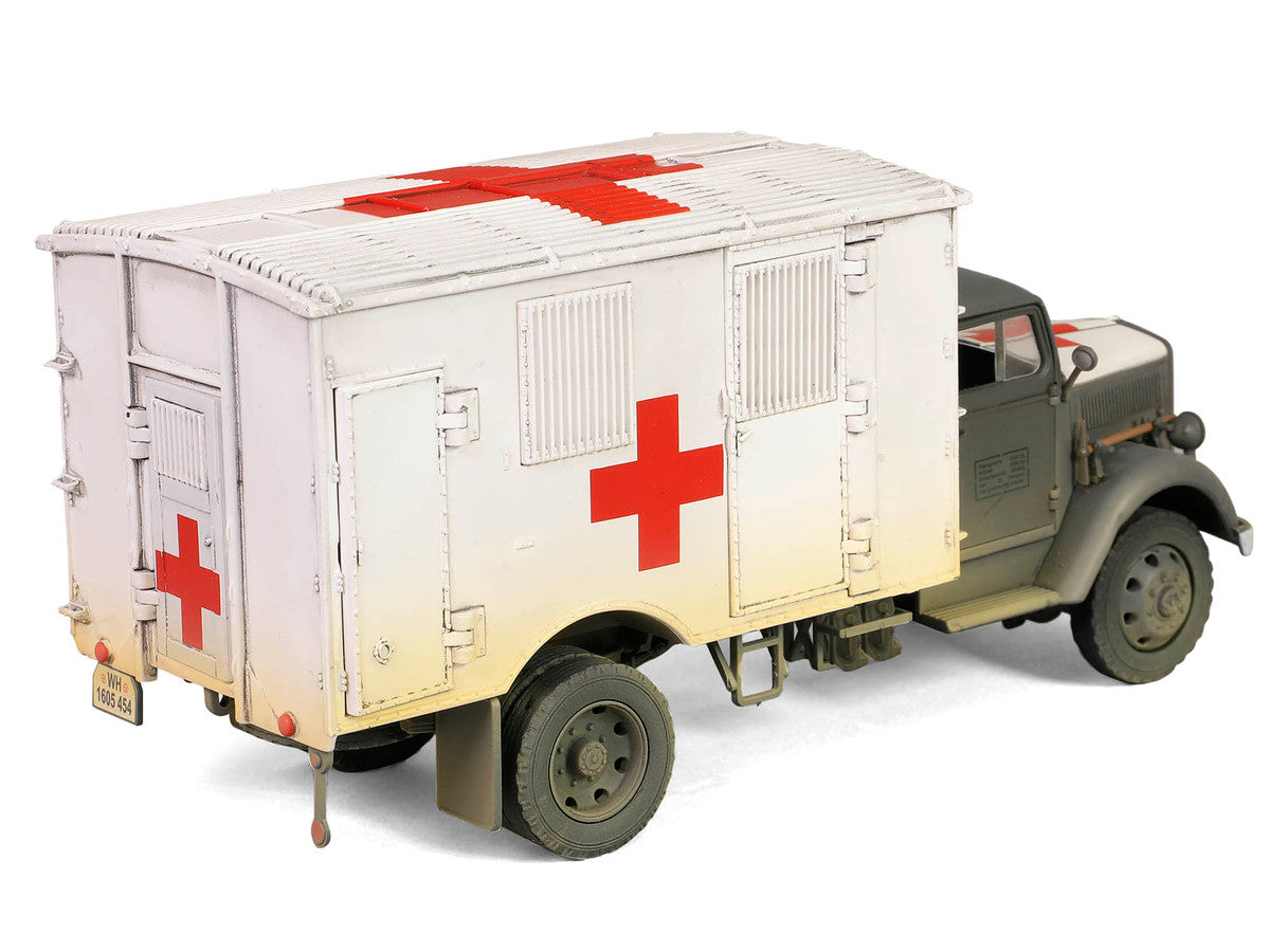 Opel-Blitz Kfz.305 Ambulance Gray and White (Weathered) "German Army" "Armoured Fighting Vehicle" Series 1/32 Diecast Model by Forces of Valor LuxuryLifeWay Online Store