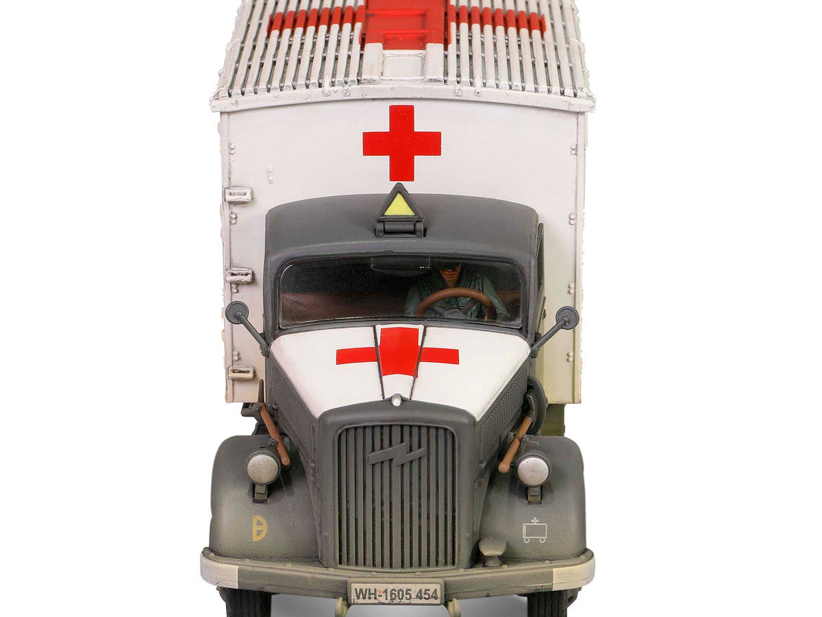 Opel-Blitz Kfz.305 Ambulance Gray and White (Weathered) "German Army" "Armoured Fighting Vehicle" Series 1/32 Diecast Model by Forces of Valor LuxuryLifeWay Online Store