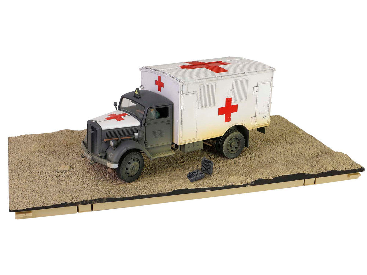 Opel-Blitz Kfz.305 Ambulance Gray and White (Weathered) "German Army" "Armoured Fighting Vehicle" Series 1/32 Diecast Model by Forces of Valor LuxuryLifeWay Online Store