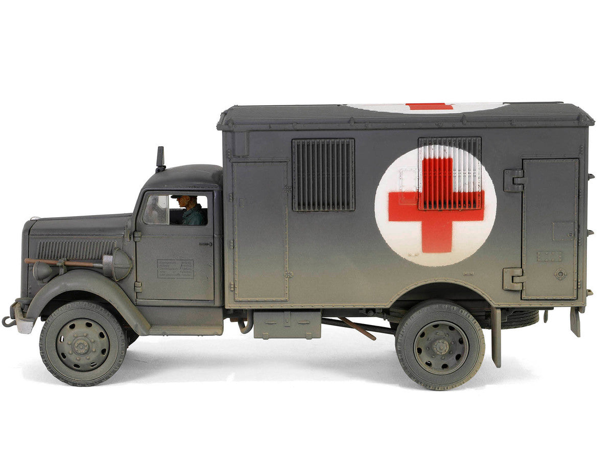 Opel-Blitz Kfz.305 Ambulance Gray (Weathered) "German Army" "Armoured Fighting Vehicle" Series 1/32 Diecast Model by Forces of Valor LuxuryLifeWay Online Store