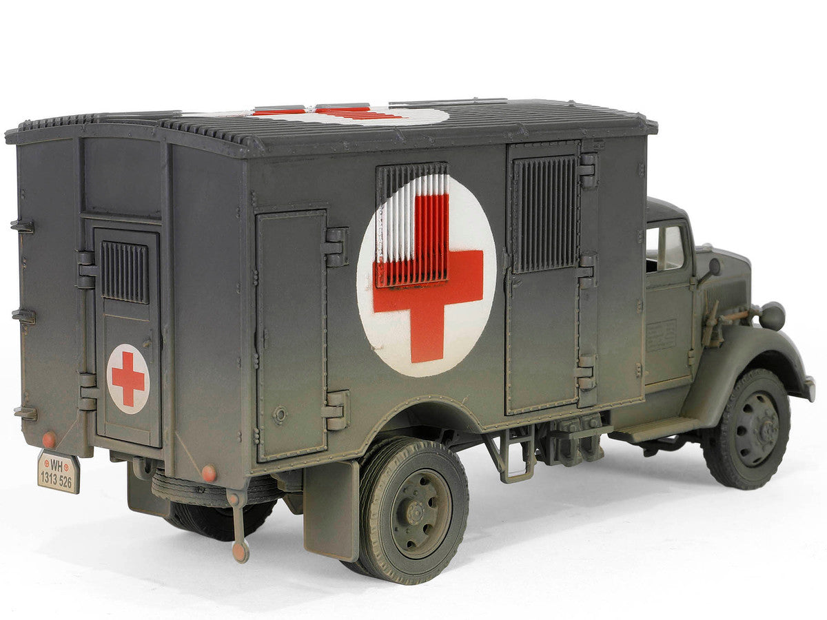 Opel-Blitz Kfz.305 Ambulance Gray (Weathered) "German Army" "Armoured Fighting Vehicle" Series 1/32 Diecast Model by Forces of Valor LuxuryLifeWay Online Store