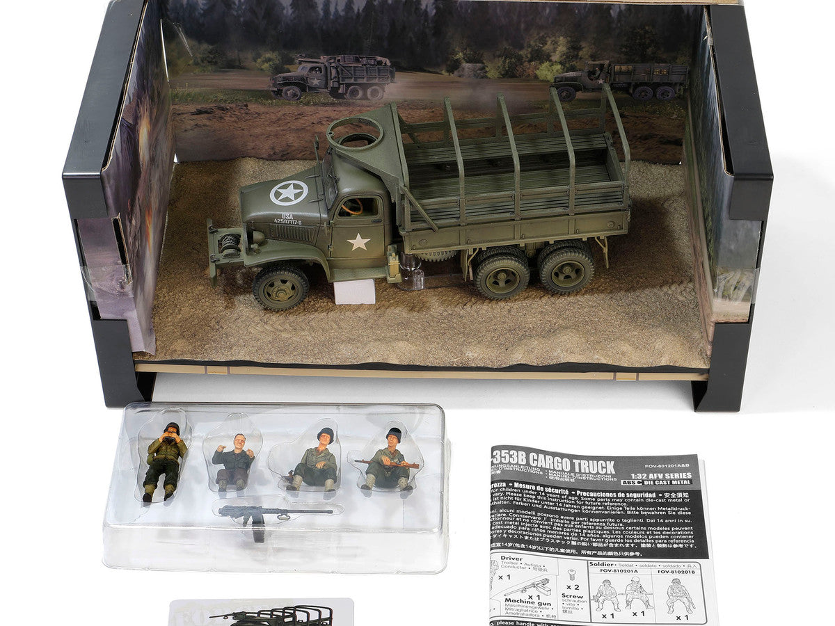 GMC CCKW-353B Cargo Truck "1st Infantry Division Weymouth England World War II" (1945) United States Army with Figures "Armoured Fighting Vehicle" Series 1/32 Diecast Model by Forces of Valor LuxuryLifeWay Online Store
