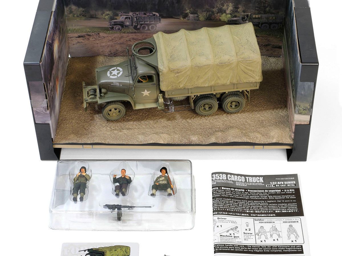 GMC CCKW-353B Cargo Truck with Cover "1st Infantry Division Weymouth England World War II" (1944) United States Army with Figures "Armoured Fighting Vehicle" Series 1/32 Diecast Model by Forces of Valor LuxuryLifeWay Online Store