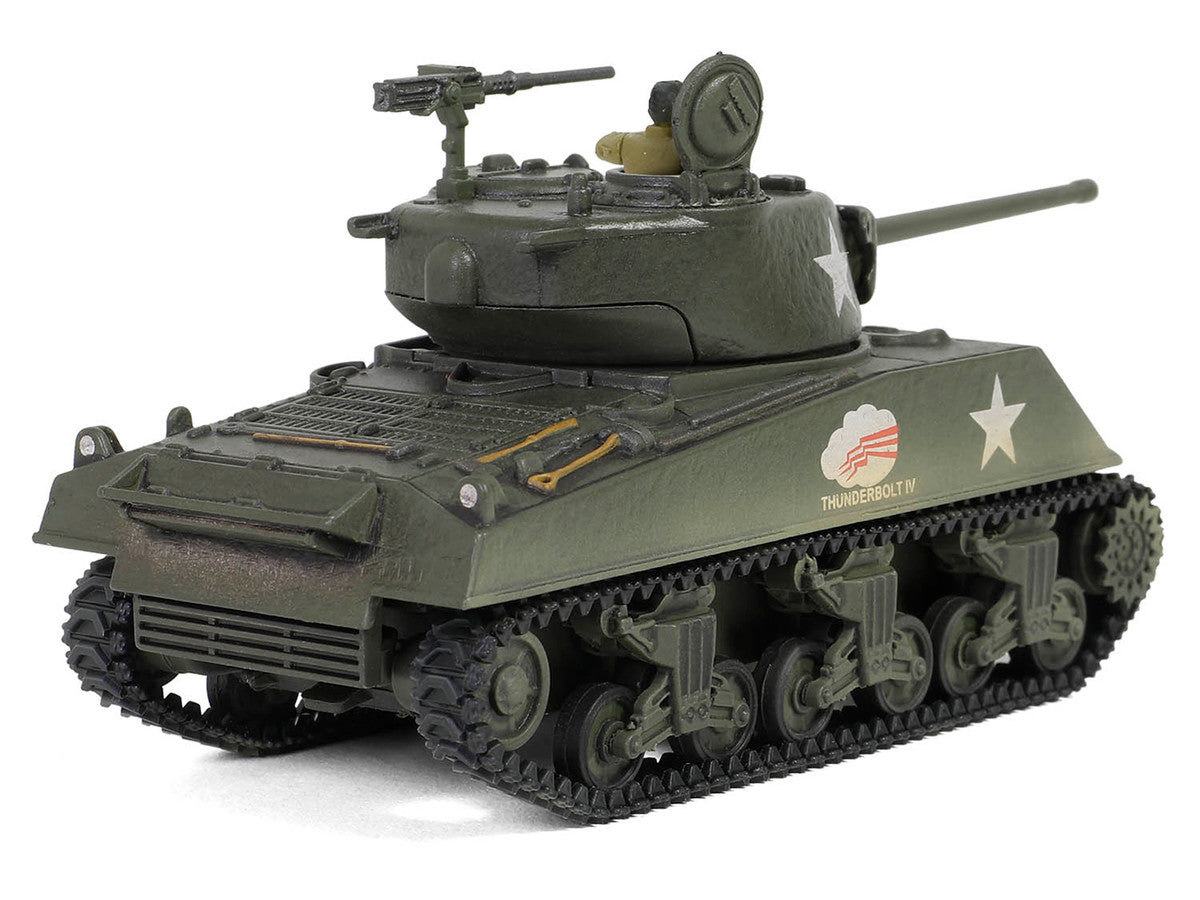 U.S. Sherman M4A3(76) Medium Tank "THUNDERBOLT IV 37th Tank Battalion 4th Armored Division Bastogne" (1944) United States Army "Mini AFV" Series 1/64 Diecast Model by Forces of Valor LuxuryLifeWay Online Store