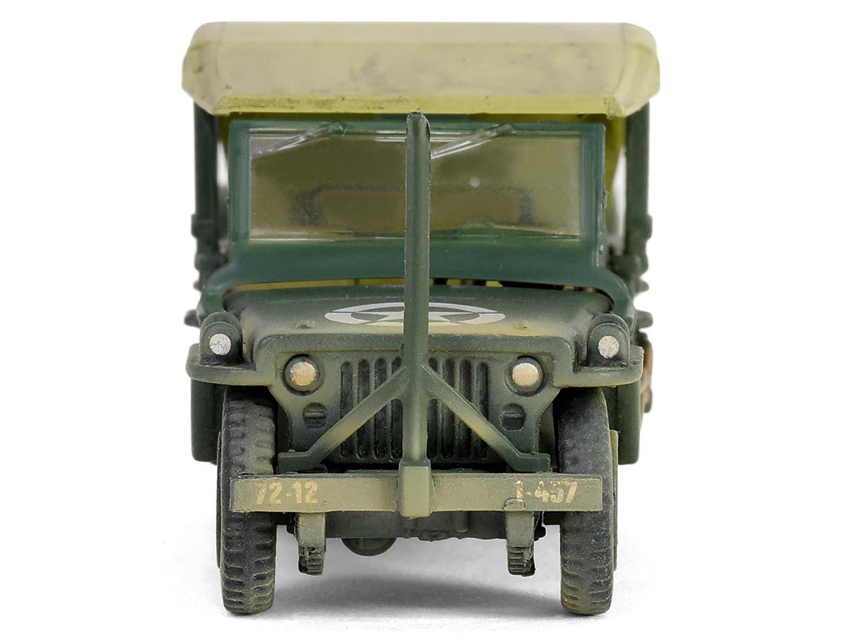 Willys MB Jeep with Trailer Olive Drab (Weathered) with Driver Figure "United States Army" "Mini AFV" Series 1/64 Diecast Model by Forces of Valor LuxuryLifeWay Online Store