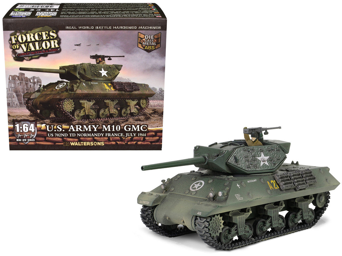 U.S. Army M10 GMC Tank "702nd Tank Destroyer Battalion Normandy France" (1944) United States Army "Mini AFV" Series 1/64 Diecast Model by Forces of Valor LuxuryLifeWay Online Store