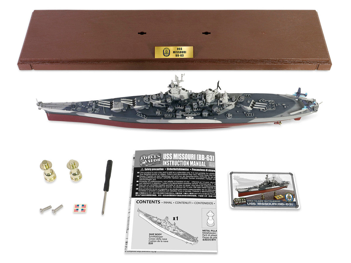 USS Missouri (BB-63) Iowa-class Battleship "Battle of Okinawa" (1945) United States Navy (Full Hull Edition) "Battleship" Series 1/700 Diecast Model by Forces of Valor LuxuryLifeWay Online Store