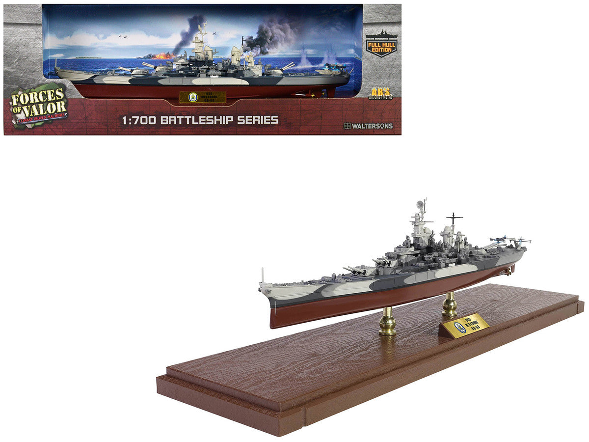 USS Missouri (BB-63) Iowa-class Battleship "Battle of Okinawa" (1945) United States Navy (Full Hull Edition) "Battleship" Series 1/700 Diecast Model by Forces of Valor LuxuryLifeWay Online Store