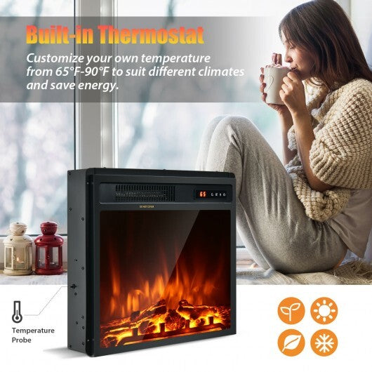 18 Inch 1500W Electric Fireplace Freestanding and Recessed Heater LuxuryLifeWay Online Store