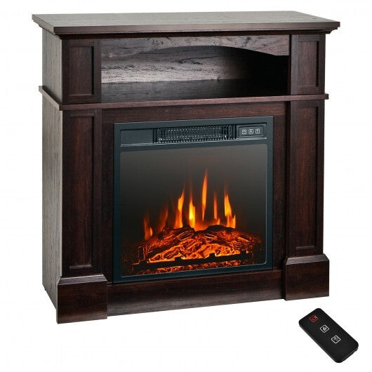 18 Inch 1400W Electric TV Stand Fireplace with Shelf-White LuxuryLifeWay Online Store