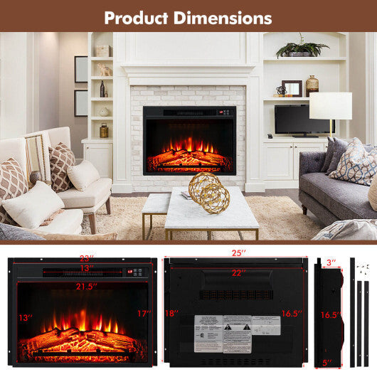 18 Inch Electric Fireplace Inserted with Adjustable LED Flame LuxuryLifeWay Online Store