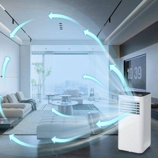 8000 BTU Portable Air Conditioner with Fan and Dehumidifier Mode-White LuxuryLifeWay Online Store