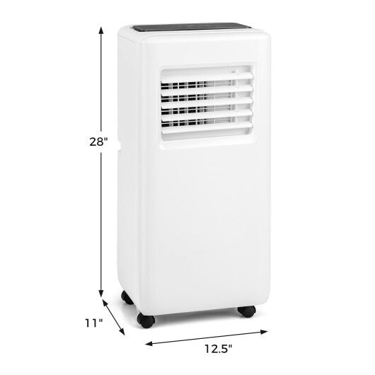 3-in-1 8000 BTU Portable Air Conditioner with Remote Control-White LuxuryLifeWay Online Store