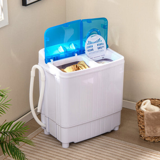 17.6 lbs Portable Washing Machine with Drain Pump-Blue LuxuryLifeWay Online Store