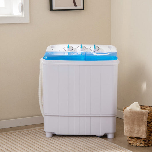 17.6 lbs Portable Washing Machine with Drain Pump-Blue LuxuryLifeWay Online Store