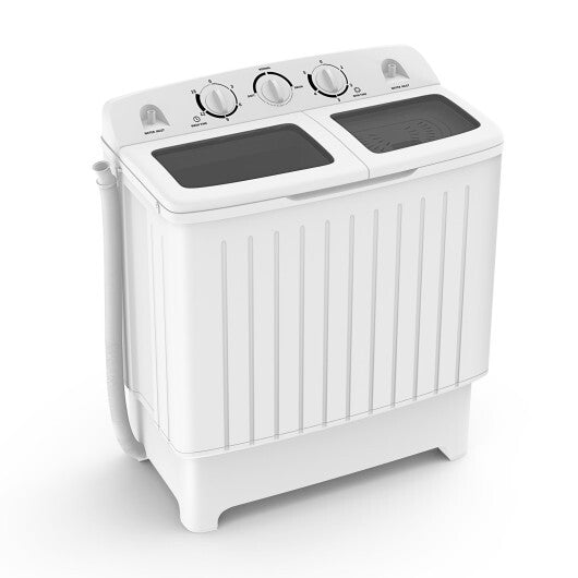 20 lbs Portable Washing Machine with Built-in Gravity Drain-Gray LuxuryLifeWay Online Store