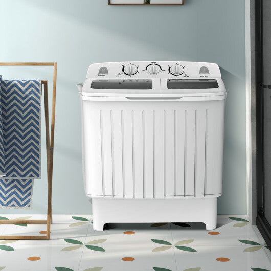20 lbs Portable Washing Machine with Built-in Gravity Drain-Gray LuxuryLifeWay Online Store