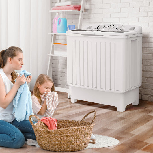 20 lbs Portable Washing Machine with Built-in Gravity Drain-Gray LuxuryLifeWay Online Store