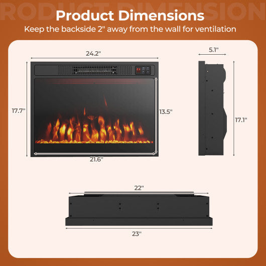 23 Inches 750W/1500W Electric Fireplace Heater with Alter Flame Color and Brightness LuxuryLifeWay Online Store