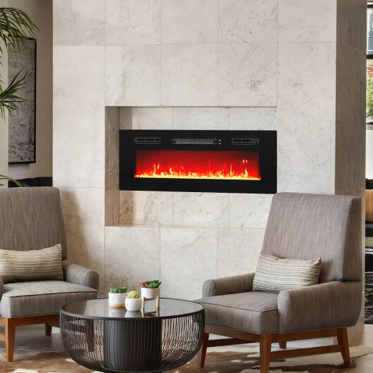 36 Inches Electric Fireplace Heater Recessed with LED Strip Lights and Remote Control LuxuryLifeWay Online Store
