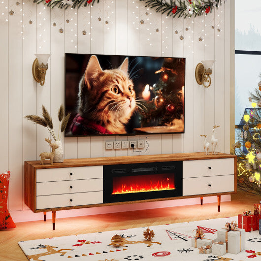 36 Inches Electric Fireplace Heater Recessed with LED Strip Lights and Remote Control LuxuryLifeWay Online Store