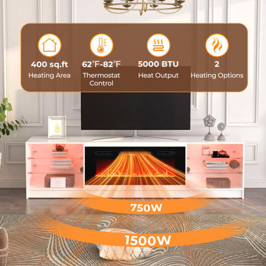 36 Inches Electric Fireplace Heater Recessed with LED Strip Lights and Remote Control LuxuryLifeWay Online Store