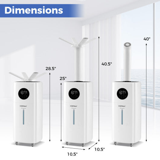 5.5Gal Humidifier with 360 Nozzles and Wheels for Large Room-White LuxuryLifeWay Online Store