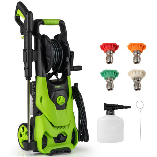 2150PSI Electric Pressure Washer 1.2GPM with 4 Quick Connect Nozzles and Foam Cannon-Green LuxuryLifeWay Online Store