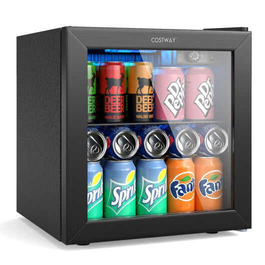 Beverage Refrigerator Cooler 1.3 Cu. Ft. 12 Bottles 55 Cans Mini Fridge-Black LuxuryLifeWay Online Store