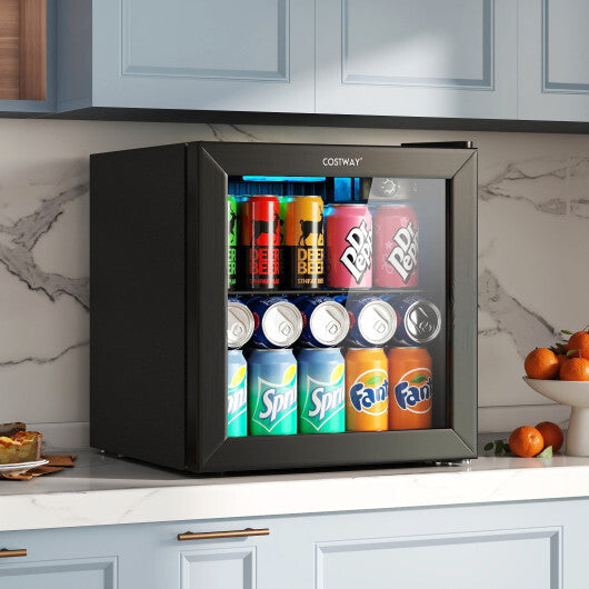 Beverage Refrigerator Cooler 1.3 Cu. Ft. 12 Bottles 55 Cans Mini Fridge-Black LuxuryLifeWay Online Store