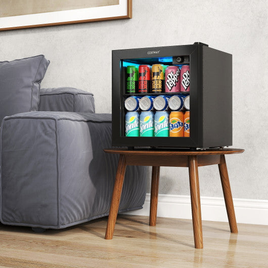 Beverage Refrigerator Cooler 1.3 Cu. Ft. 12 Bottles 55 Cans Mini Fridge-Black LuxuryLifeWay Online Store