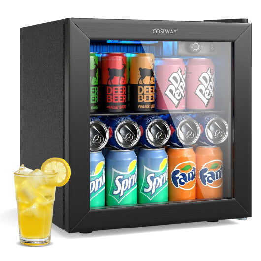 Beverage Refrigerator Cooler 1.3 Cu. Ft. 12 Bottles 55 Cans Mini Fridge-Black LuxuryLifeWay Online Store