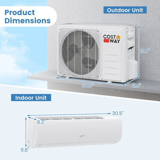 EchoCool Series 11500 BTU 208/230V Mini Split Air Conditioner and Heater Pump System LuxuryLifeWay Online Store
