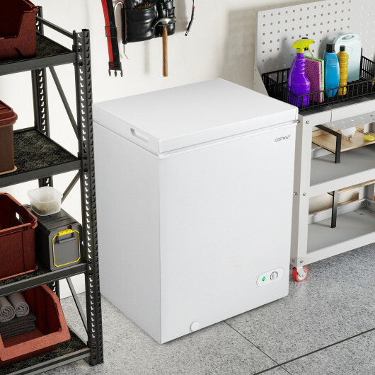 141 L/5 Cu.Ft Compact Chest Freezer with 7-Gear Adjustable Temperature-White LuxuryLifeWay Online Store