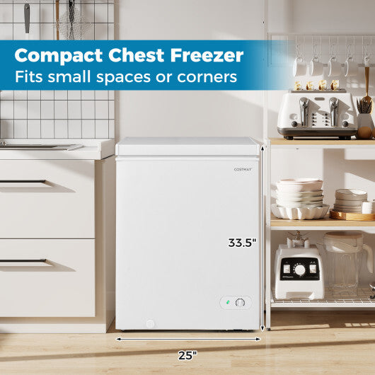 141 L/5 Cu.Ft Compact Chest Freezer with 7-Gear Adjustable Temperature-White LuxuryLifeWay Online Store