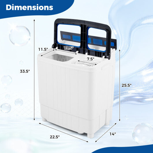 Portable Washing Machine 18 lbs Mini Laundry Machine with 11 LBS Washer-Blue LuxuryLifeWay Online Store