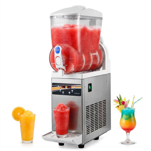 507 oz Commercial Slushy Machine Single Tank No Ice Needed-Silver LuxuryLifeWay Online Store