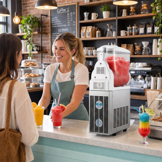 507 oz Commercial Slushy Machine Single Tank No Ice Needed-Silver LuxuryLifeWay Online Store