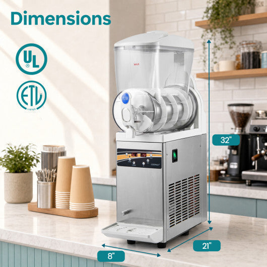 507 oz Commercial Slushy Machine Single Tank No Ice Needed-Silver LuxuryLifeWay Online Store