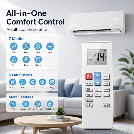 Lithzen 12000 BTU 115V 17 SEER2 Mini Split Air Conditioner and Heater WiFi Enabled LuxuryLifeWay Online Store